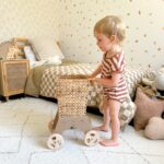 Wicker shopper trolley