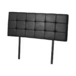 PU Leather Double Bed Deluxe Headboard Bedhead - Black