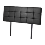 PU Leather Queen Bed Deluxe Headboard Bedhead - Black