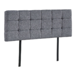 Linen Fabric Double Bed Deluxe Headboard Bedhead - Grey