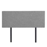 Linen Fabric Queen Bed Deluxe Headboard Bedhead - Night Ash