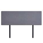 Linen Fabric King Bed Deluxe Headboard Bedhead - Slate Ash