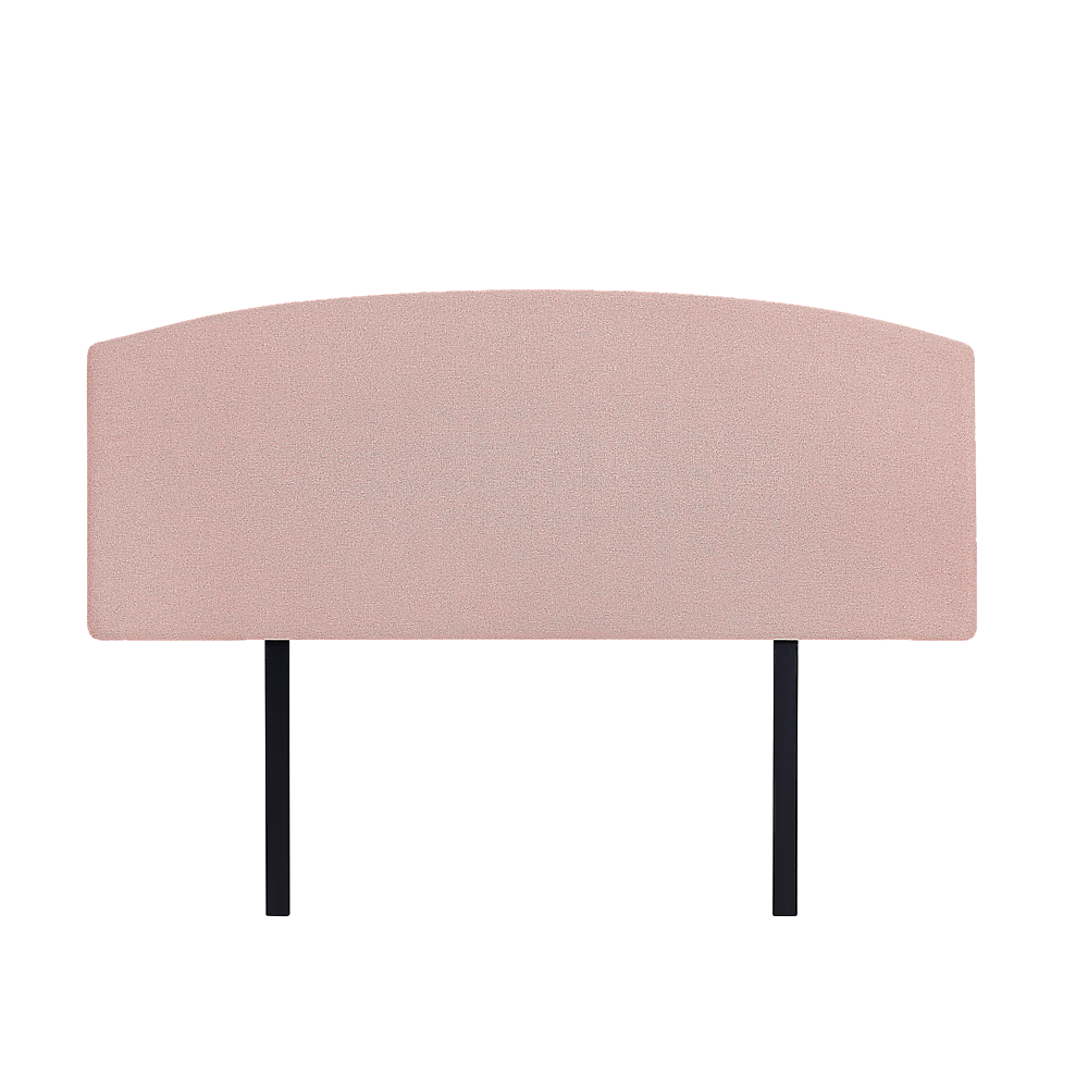 Linen Fabric Double Bed Curved Headboard Bedhead – Pale Pink