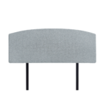 Linen Fabric Double Bed Curved Headboard Bedhead - Stone Grey