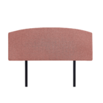 Linen Fabric Queen Bed Curved Headboard Bedhead - Pearl Copper Brown