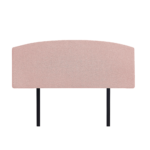 Linen Fabric Queen Bed Curved Headboard Bedhead - Pale Pink