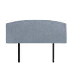 Linen Fabric Queen Bed Curved Headboard Bedhead - Berlin Blue