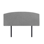 Linen Fabric Queen Bed Curved Headboard Bedhead - Night Ash