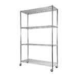 Modular Wire Storage Shelf 1500 x 450 x 1920mm Steel Shelving with Wheels