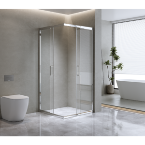 Adjustable 1100x900mm Double Sliding Door Glass Shower Screen in Chrome