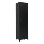 Single-Door Metal Tall Cabinet Shelf Storage for Home Office Gym