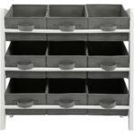 Kids Toy Box Storage Unit Drawers Childrens Bedroom Shelf Baby Nursery Furniture Grey