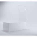 90cm Frameless Swing Bath Screen – Brushed Gold Hardware with Stainless steel hinge for Modern Bathrooms