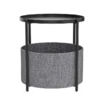 Round Side Table Bedside Storage Basket