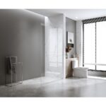 70x200cm Glass Shower Screen with Gold Wall Channel