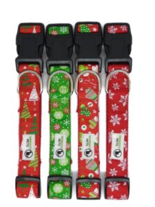 Christmas Dog Collars Adjustable – Moondidley Pets Small Red Xmas Trees