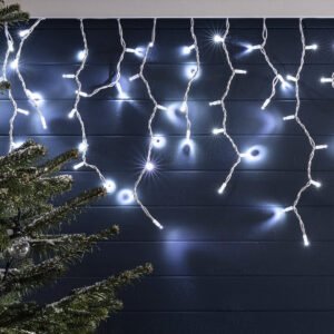 Battery Operated 300 LED Timer Icicle Lights ‚Äì 11.8m x 48cm, available in 2 Colors – Multicolor