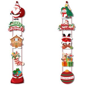 Set of 10 Christmas Hanging Door Decorations – Santa, Snowman, Stocking, and Gingerbread Ornaments  (3 set,  30 pieces)