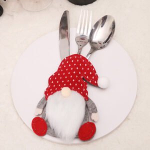 Christmas Gnome Cutlery Holder – Festive Silverware Bag for Holiday Table Decor 10 pieses