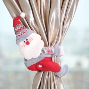 Santa Claus Curtain Tieback – Plush Christmas Curtain Holder for Festive Home Decor  22*44cm 2 PCS