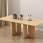 Oak Melamine Dining Table 6 Seater