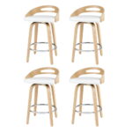 Artiss 4x Bar Stools Swivel Dining Chairs Low Back Counter Seat PU Cushion