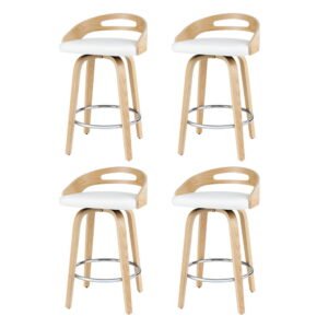 Artiss 4x Bar Stools Swivel Dining Chairs Low Back Counter Seat PU Cushion