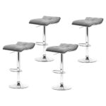 Artiss 4x Bar Stools Linen Padded Gas Lift