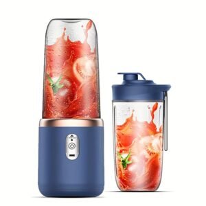 1 x Portable USB Blue Rechargeable Juicer Cup,Portable Blender for Smoothies and Juices – USB Rechargeable, Powerful & Compact