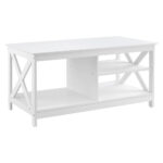Artiss Coffee Table Storage Shelf White