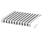 Instahut Retractable Folding Arm Awning Motorised Sunshade 2.5Mx2M Grey White
