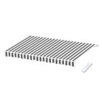 Instahut Retractable Folding Arm Awning Motorised Sunshade 5Mx3M Grey White