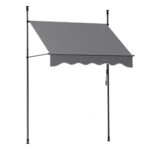 Instahut Window Fixed Pivot Arm Awning Outdoor Door Canopy 2X1.8M Grey