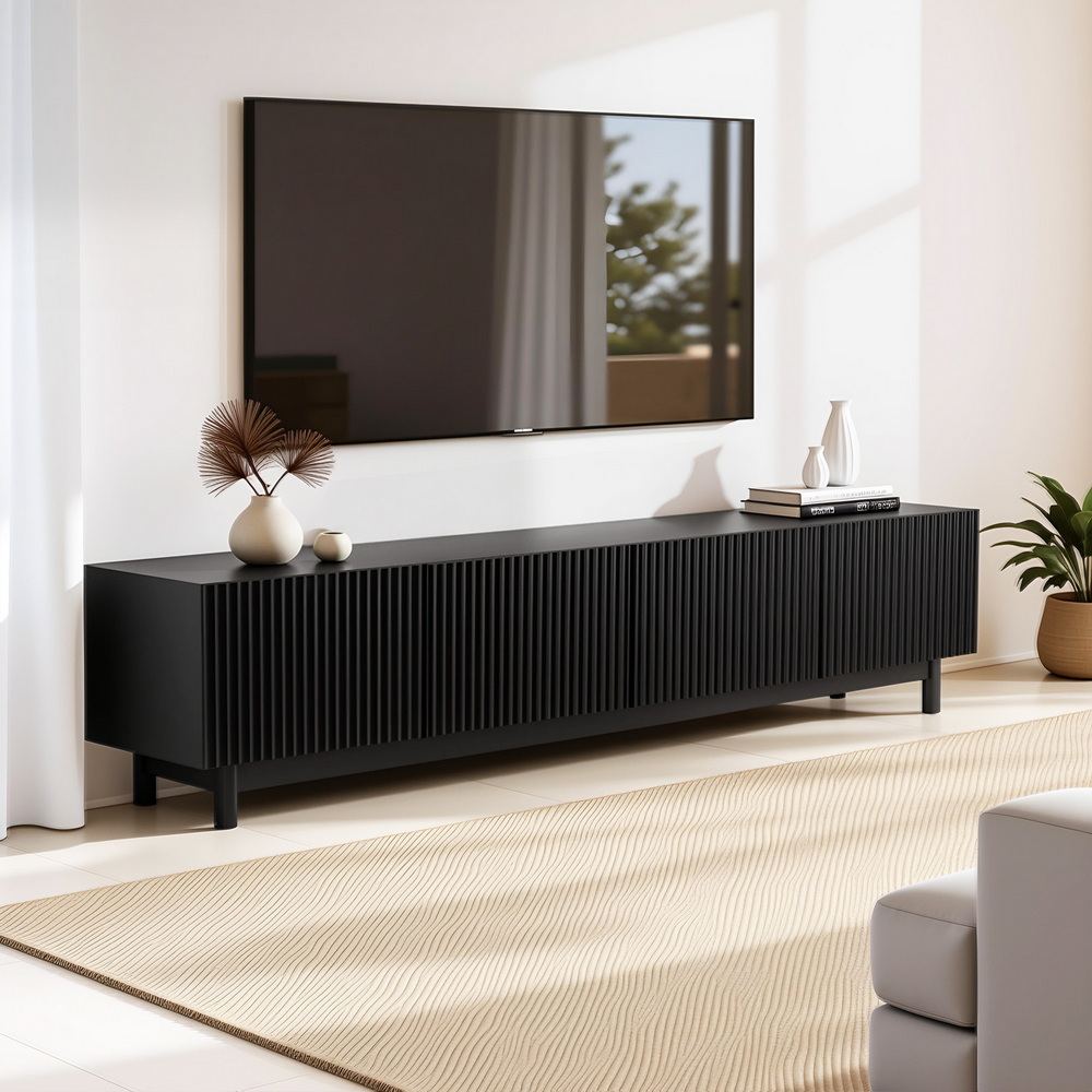Artiss TV Unit Entertainment Unit Storage Cabinet 180cm Black 1 FUR Z CT02 TV180 BK AB 202510301616 00