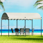 Instahut Gazebo Marquee 4x3m Outdoor Event Wedding Tent Camping Party Shade Iron Art Canopy Beige