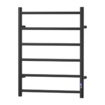Devanti Heated Towel Rail 6 Round Bars  with Timer Electric Heater Warmer Rack
