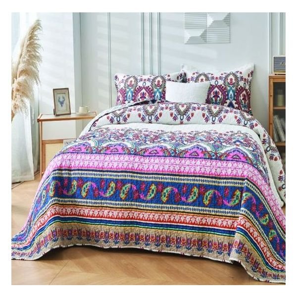 St Clair 100% Cotton Quilted 2 pcs Bedspread Coverlet Set King Single 2 V107 KD3400KS 197596 00