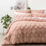 Medallion Cotton Vintage Washed Tufted Blush Quilt Cover Set by Park Avenue King