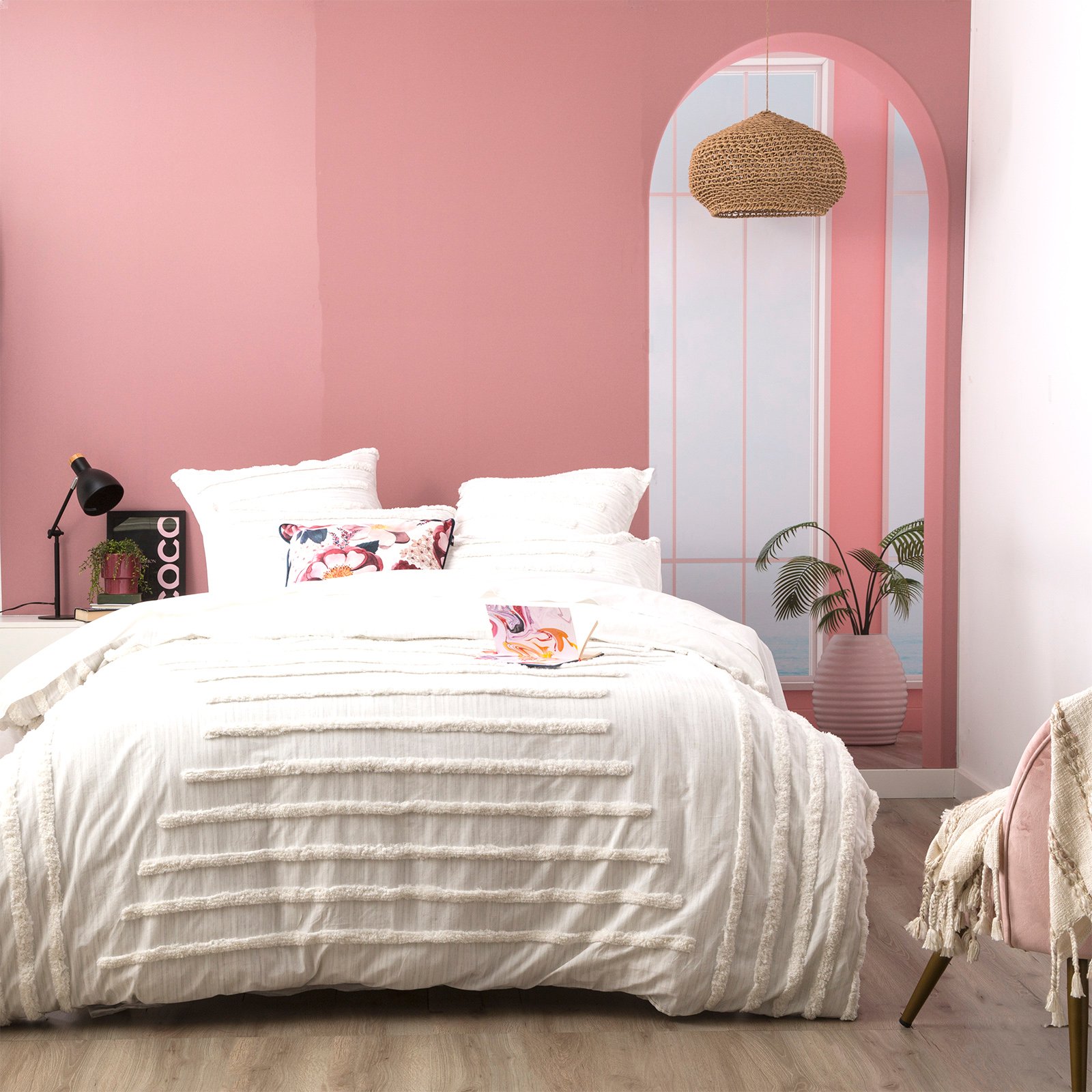 Classic Cotton Vintage Washed Tufted White Quilt Cover Set by Renee Taylor Double 2 V107 SH321380 196659 00