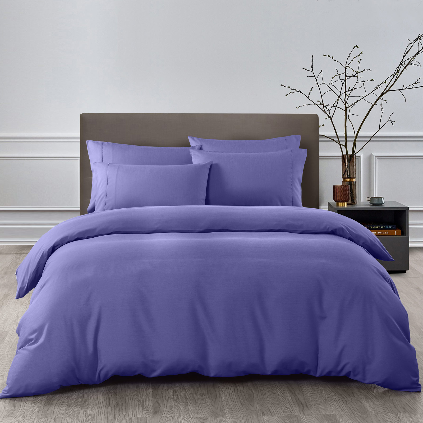 Royal Comfort 2000TC Quilt Cover Set Bamboo Cooling Hypoallergenic Breathable – King – Royal Blue