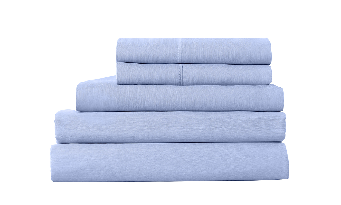 Royal Comfort 2000TC 6 Piece Bamboo Sheet & Quilt Cover Set Cooling Breathable – Queen – Light Blue