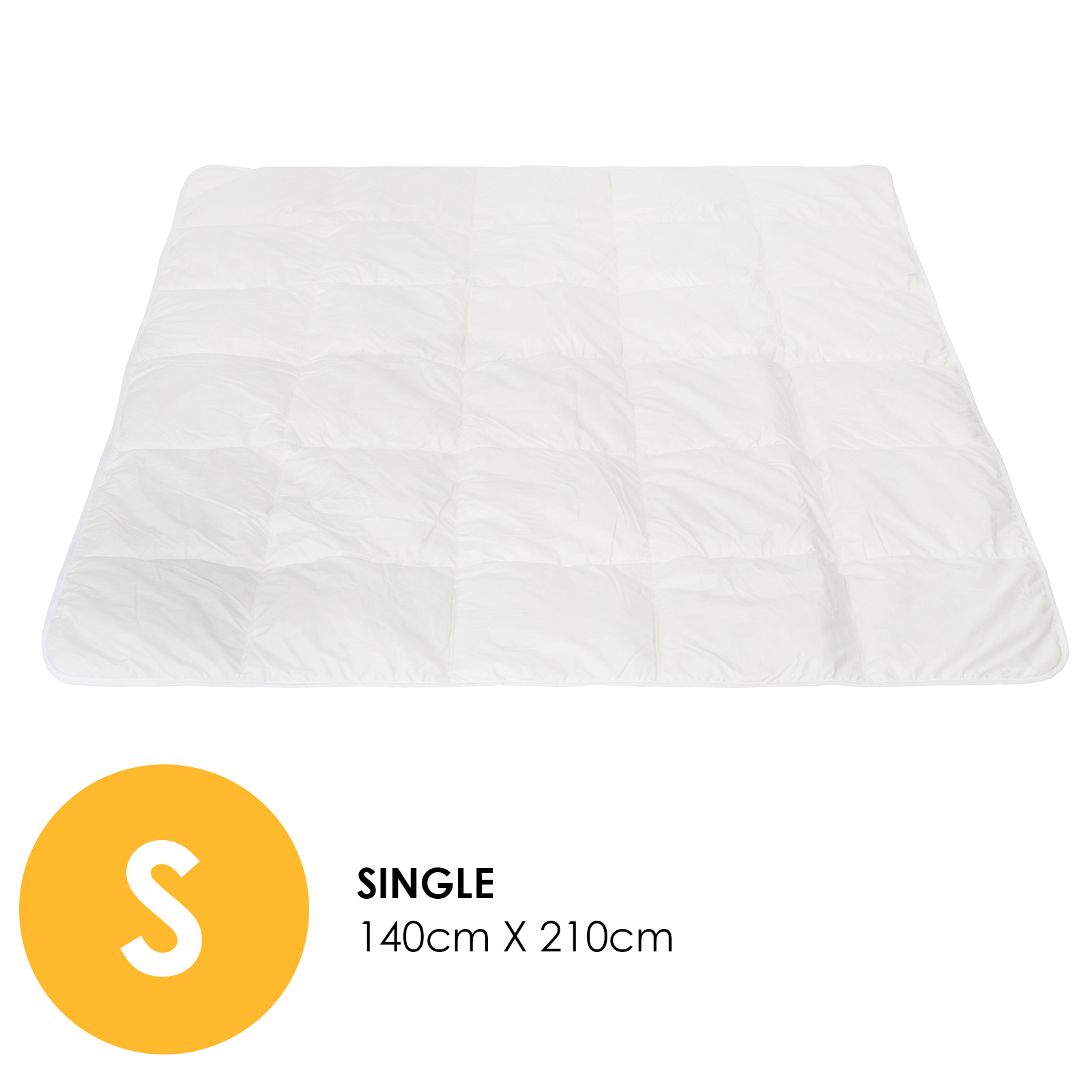Royal Comfort 260GSM Deluxe Eco-Silk Touch Quilt 100% Cotton Cover – Single – White