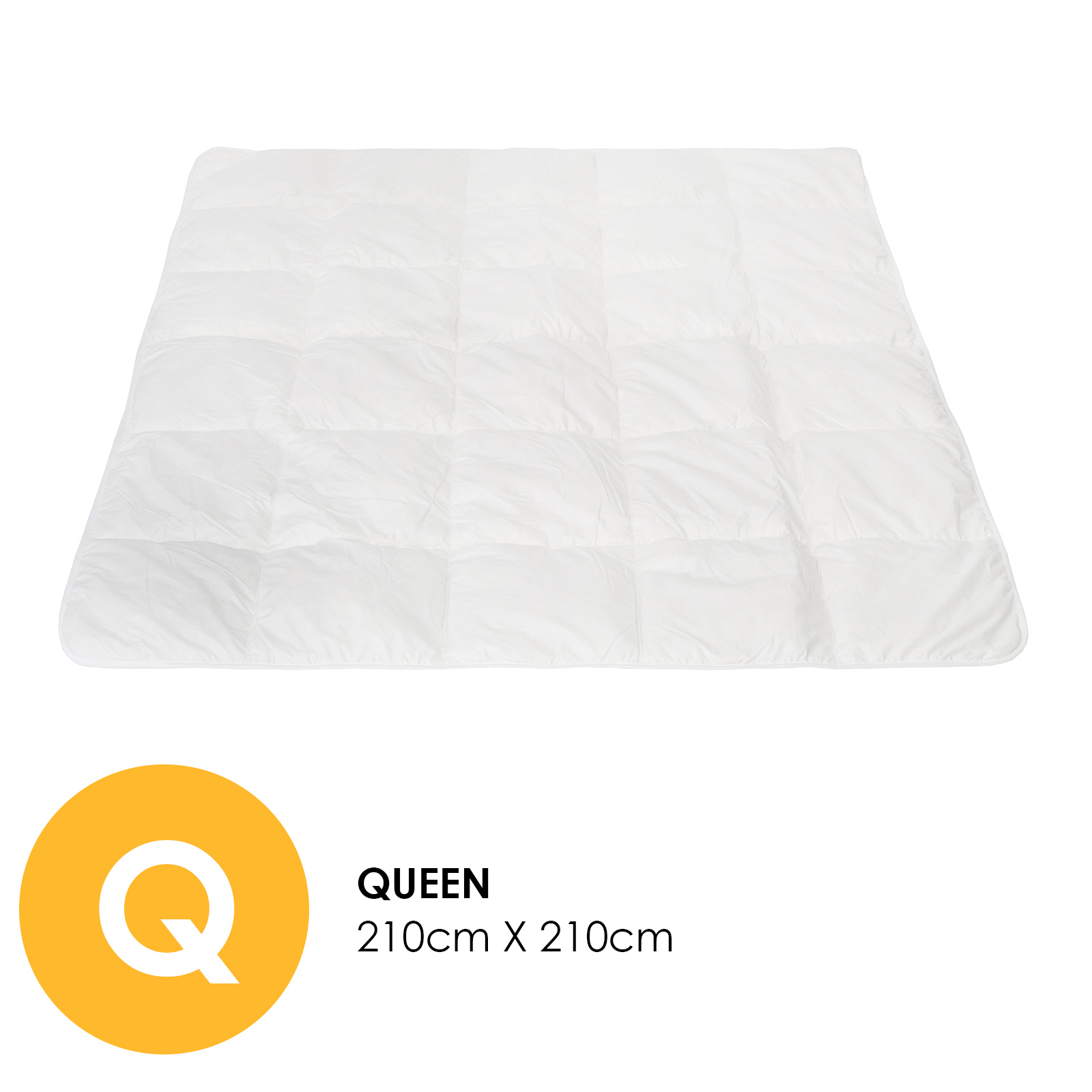 Royal Comfort 260GSM Deluxe Eco-Silk Touch Quilt 100% Cotton Cover – Queen – White