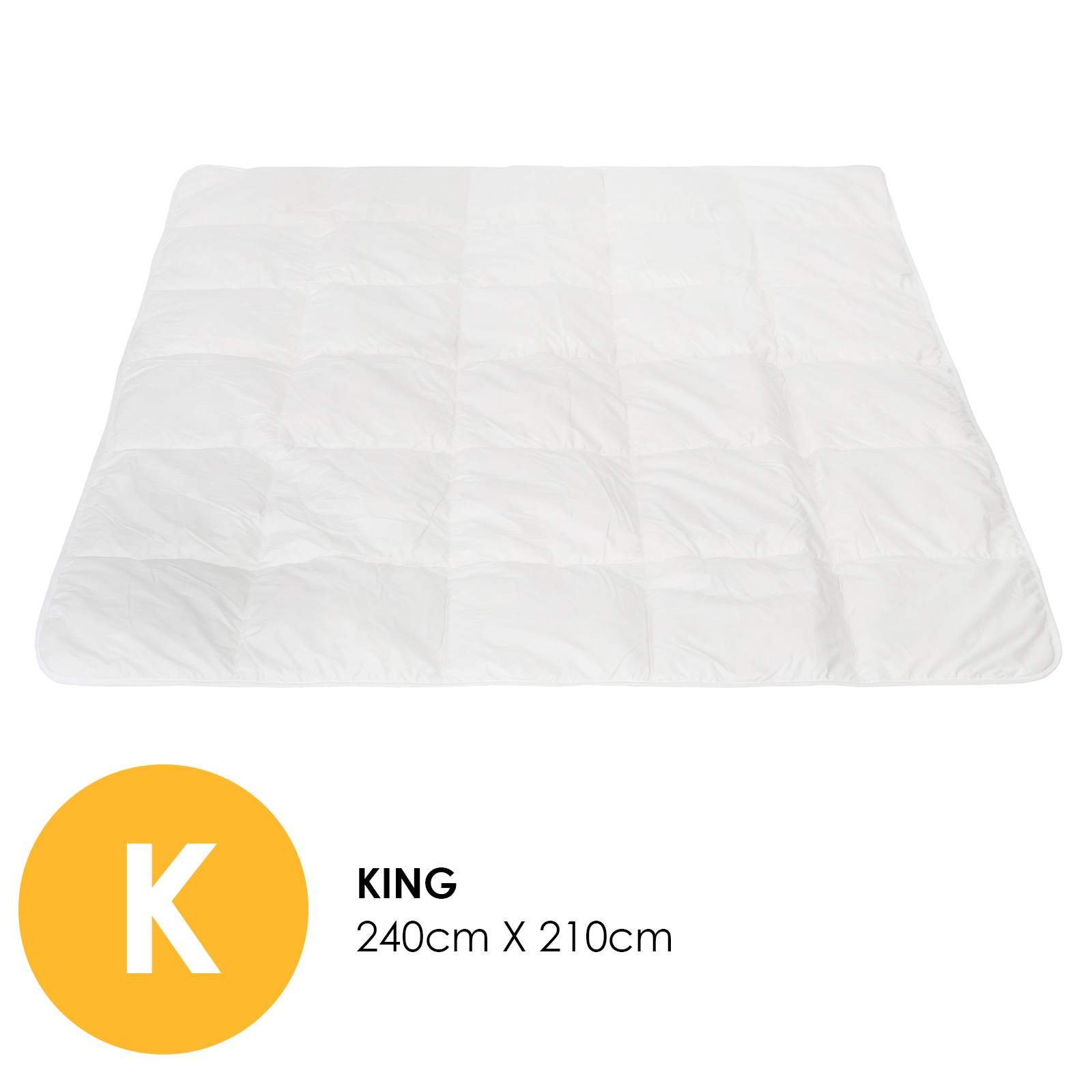 Royal Comfort 260GSM Deluxe Eco-Silk Touch Quilt 100% Cotton Cover – King – White