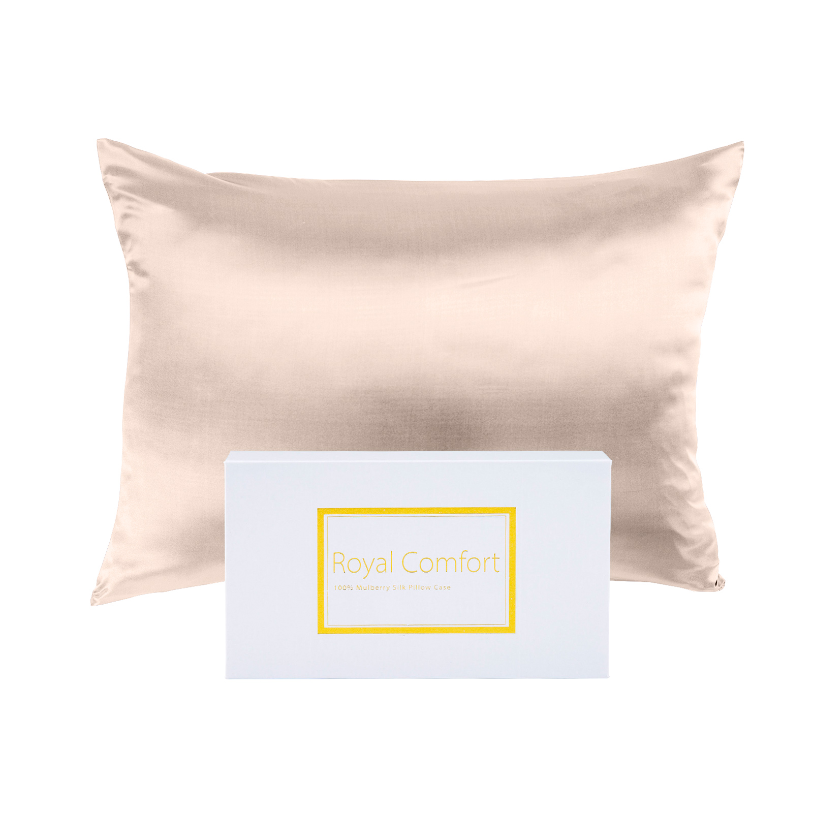 Royal Comfort Mulberry Soft Silk Hypoallergenic Pillowcase Twin Pack 51 x 76cm – Champagne Pink