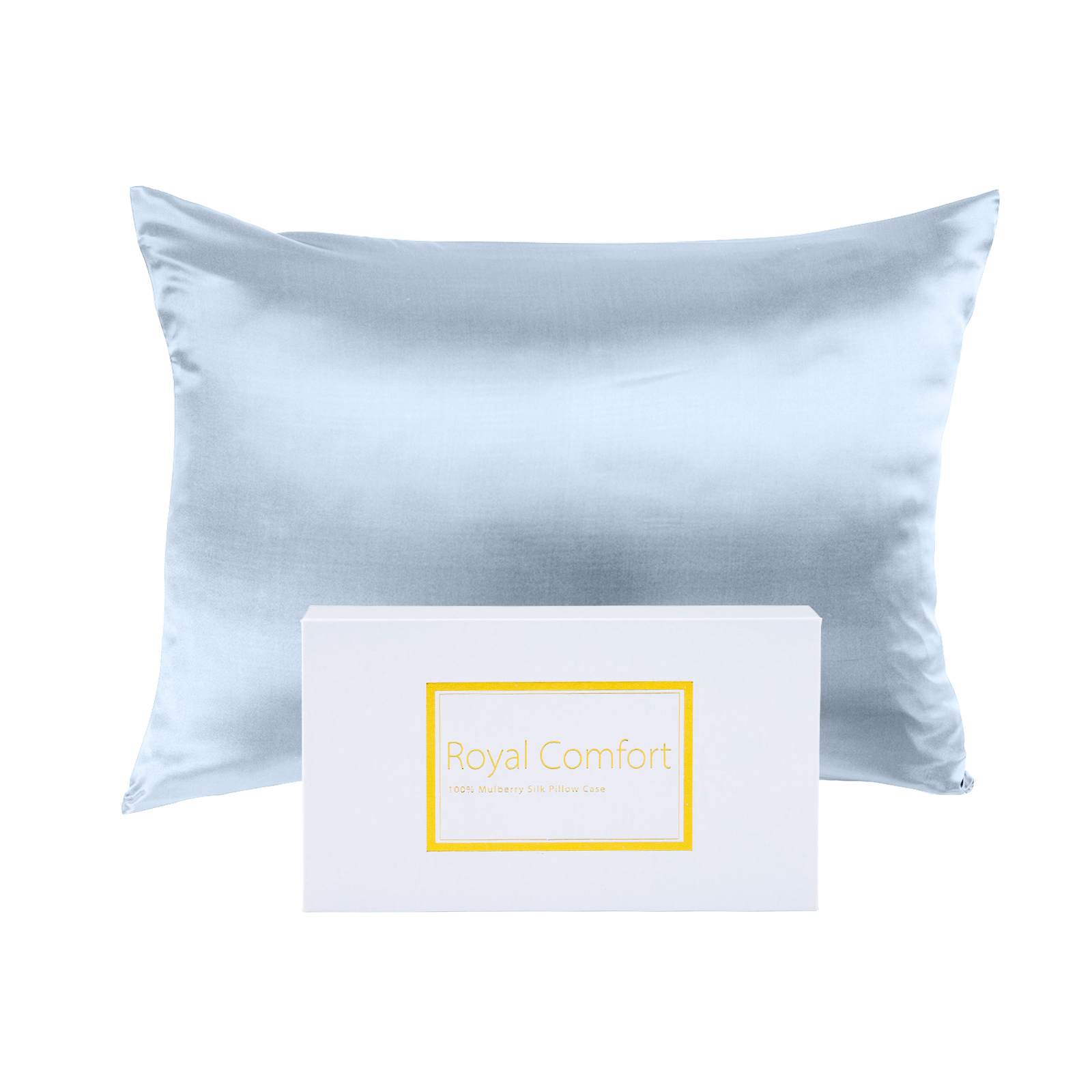 Royal Comfort Pure Silk Pillow Case 100% Mulberry Silk Hypoallergenic Pillowcase – Soft Blue