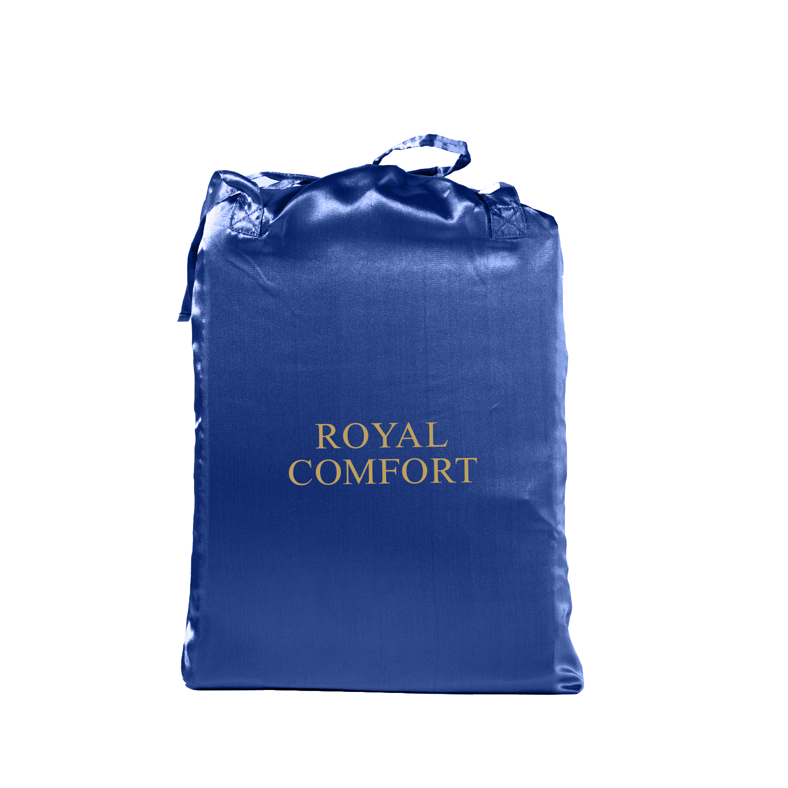 Royal Comfort Satin Sheet Set 4 Piece Fitted Flat Sheet Pillowcases – King – Navy Blue