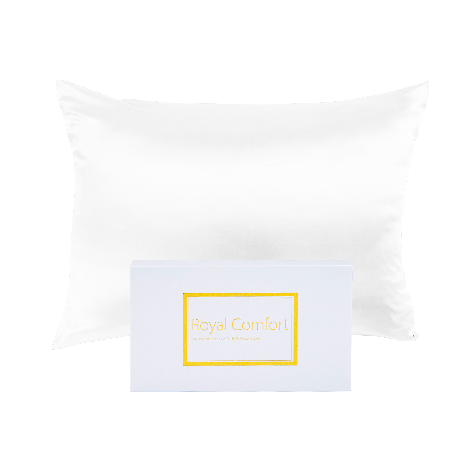 Royal Comfort Mulberry Soft Silk Hypoallergenic Pillowcase Twin Pack 51 x 76cm – White