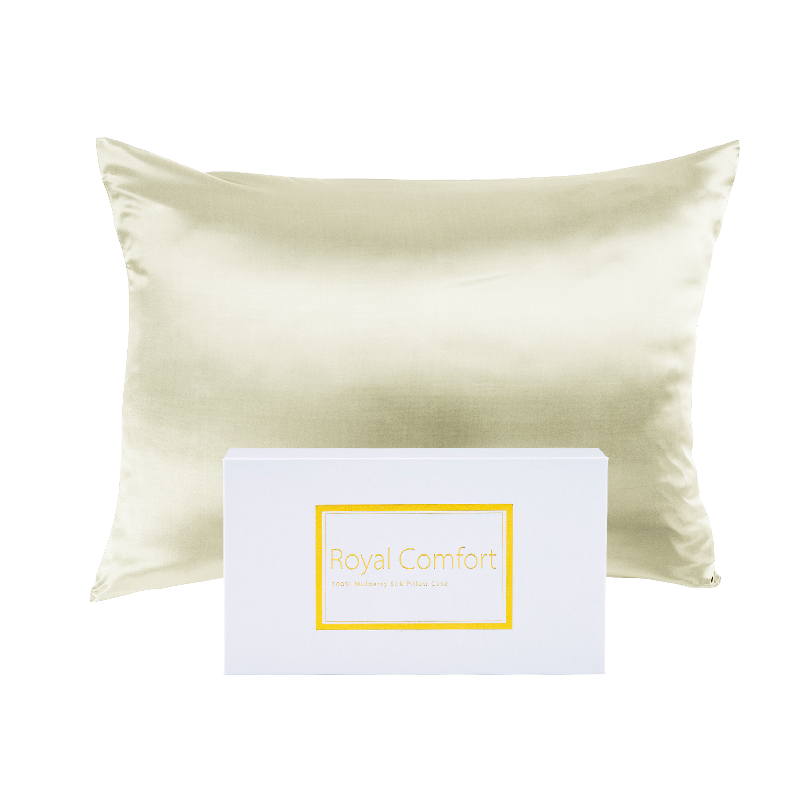 Royal Comfort Mulberry Soft Silk Hypoallergenic Pillowcase Twin Pack 51 x 76cm – Ivory