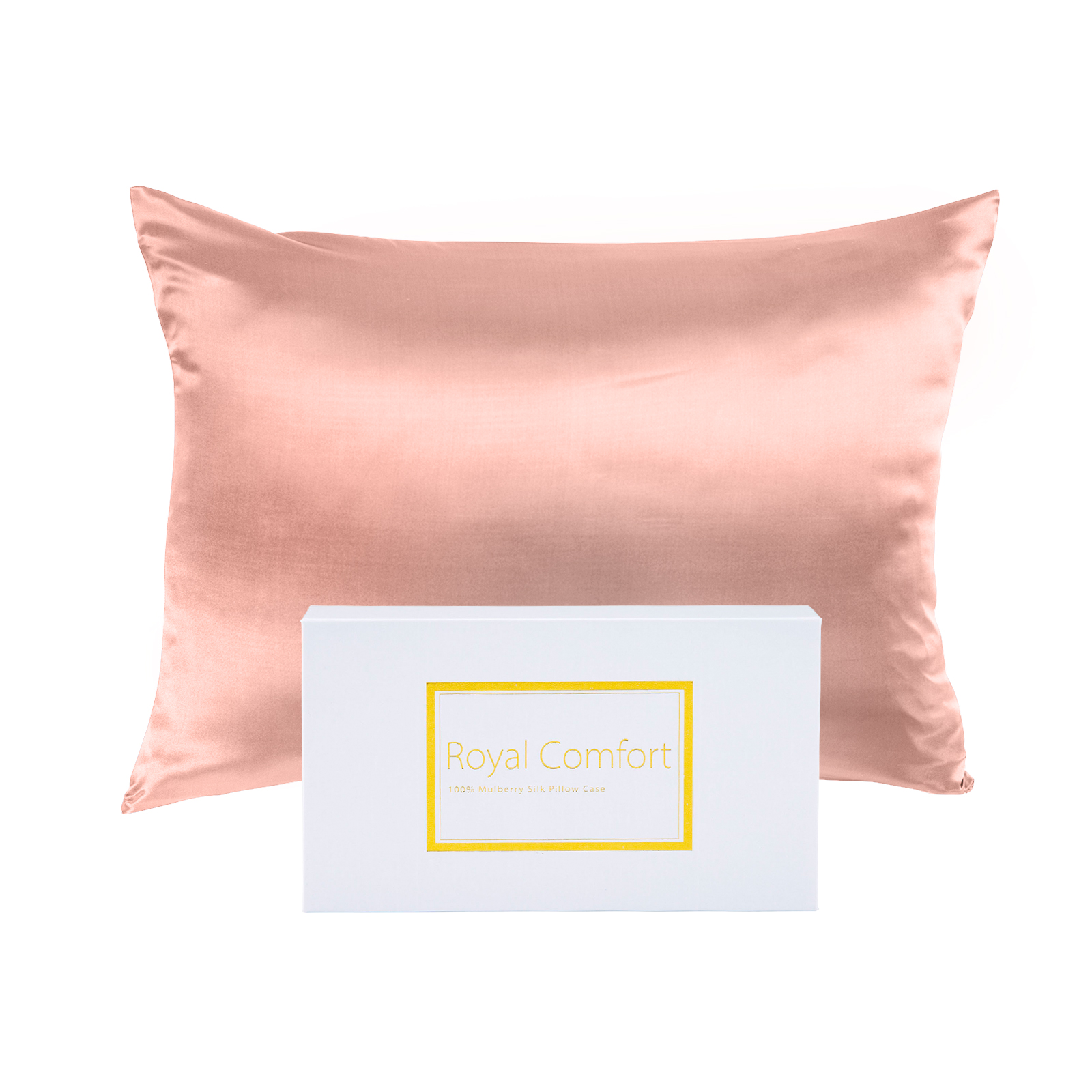Royal Comfort Mulberry Soft Silk Hypoallergenic Pillowcase Twin Pack 51 x 76cm – Blush